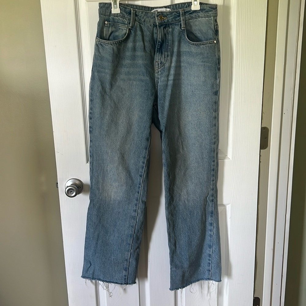 Zara High Rise Straight Leg Jean